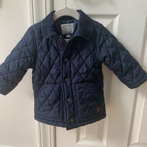 Janie and Jack Quilted Navy Barn Coat 12-18M